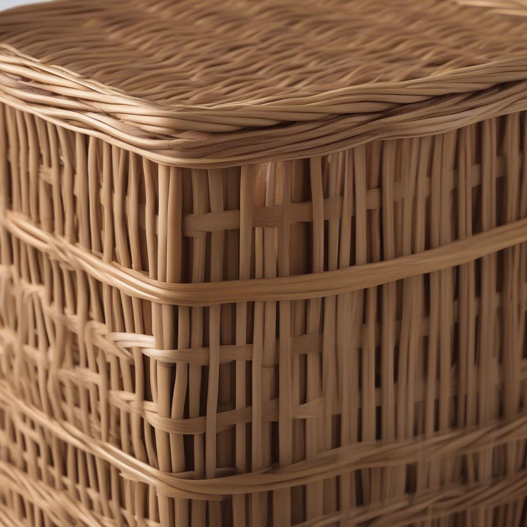 Durable 11 inch wicker storage cube made from sustainable rattan