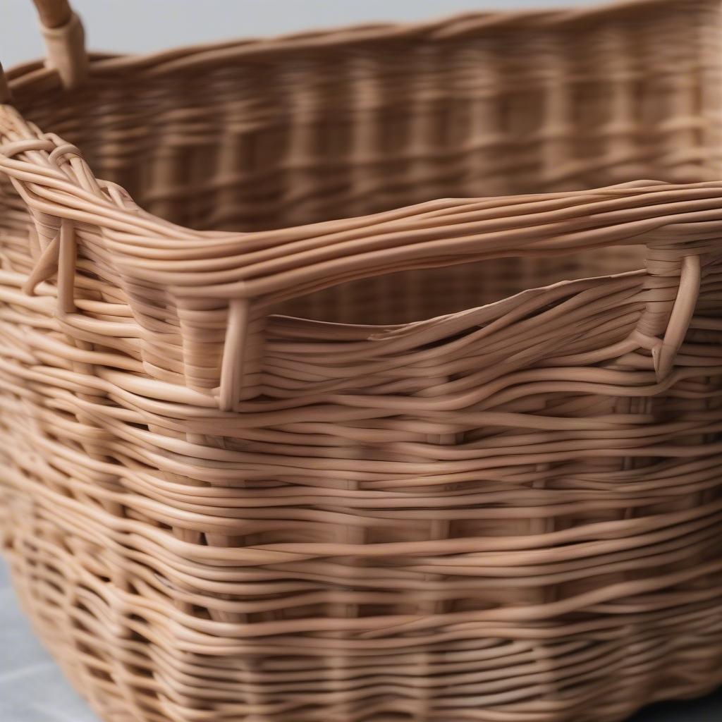 25x17 wicker storage basket made of natural rattan material