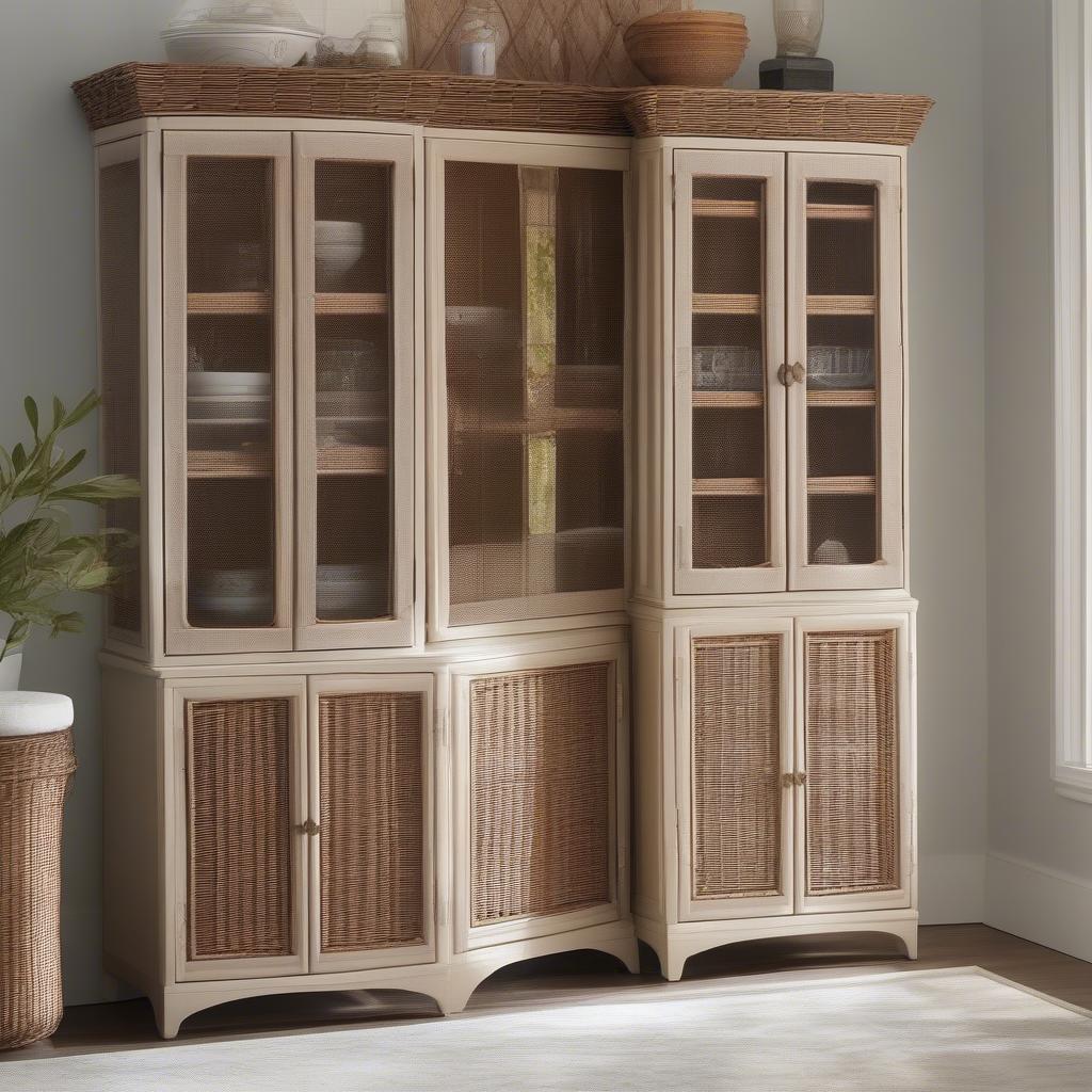 Different Styles of 3 Door Wicker Cabinets