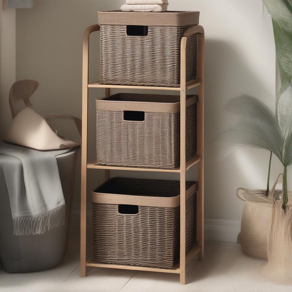 3 Drawer Wicker Storage Tower Dimensions