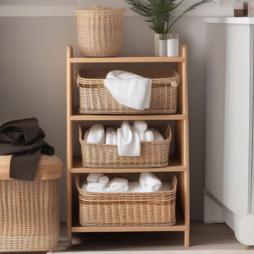 Comparing Different Sizes of 3 Tiered Wicker Baskets