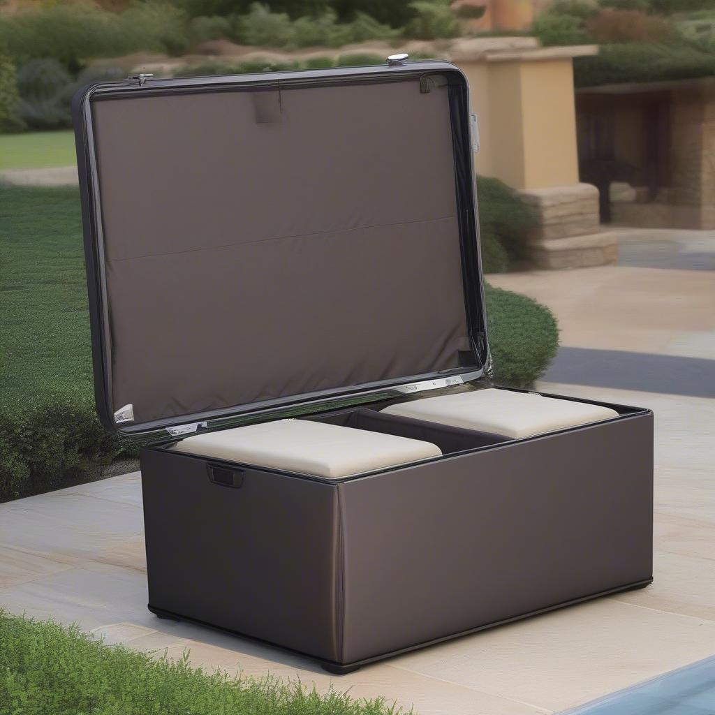 Abbyson Living Palermo Ottoman Open Showing Storage Capacity