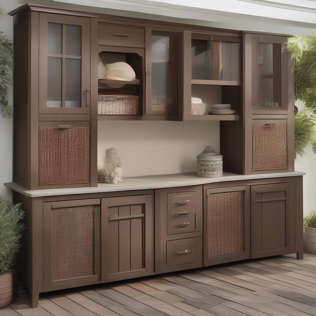 Various Styles of All Weather Wicker Outdoor Cabinets