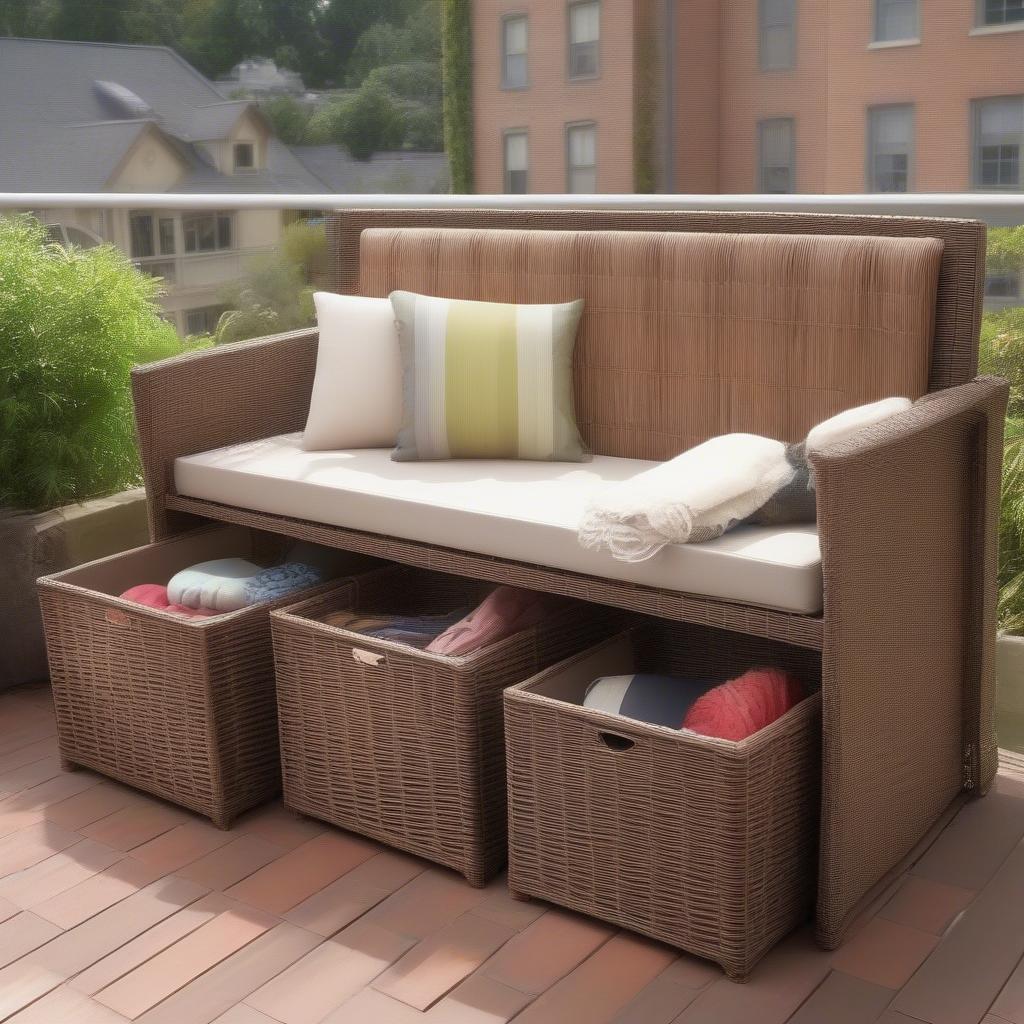 All Weather Wicker Storage Benches in Different Sizes