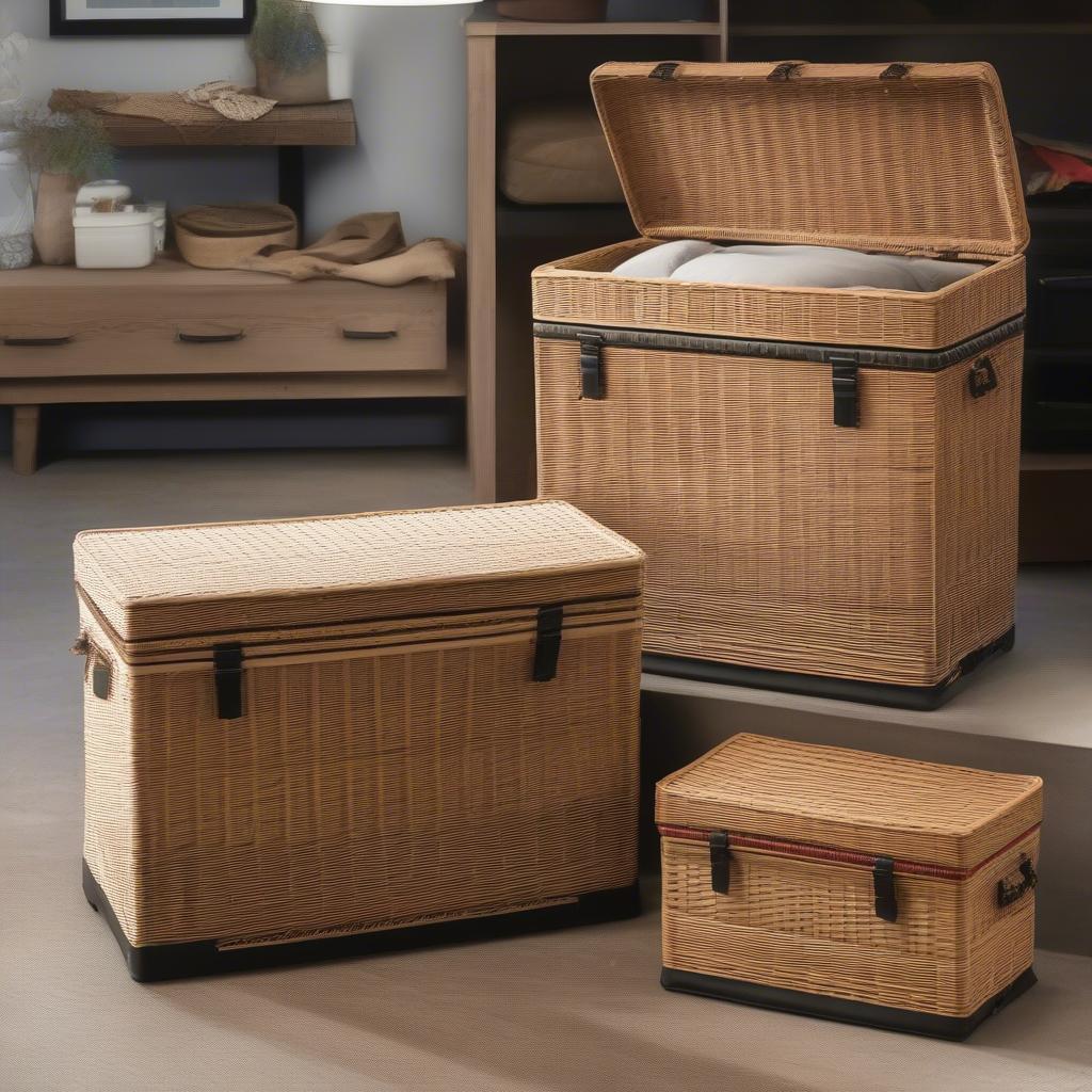 Comparing different sizes of ammann wicker trunks