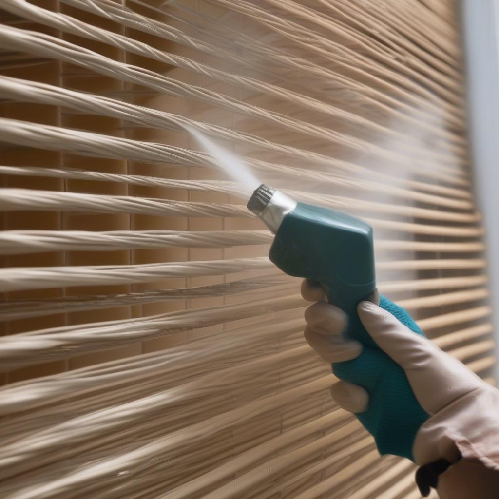 Applying Spray Paint to Wicker Blinds