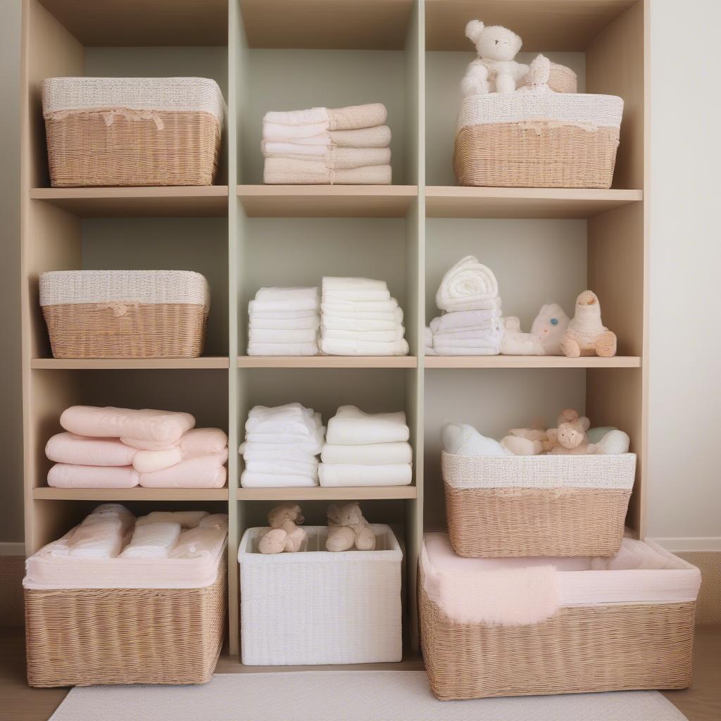 Baby Wicker Baskets for Nursery Organization