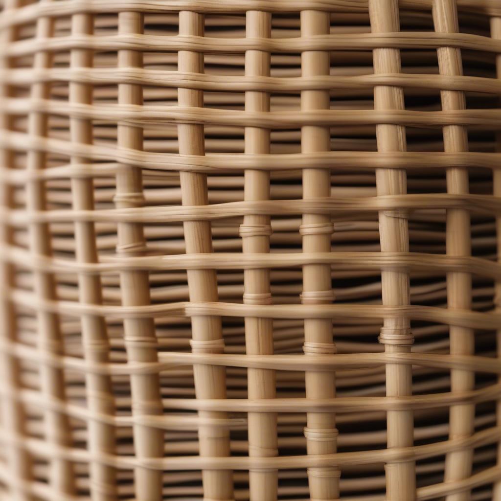 Bamboo Color Outdoor Wicker Footstool showcasing the natural beauty and durability of the material