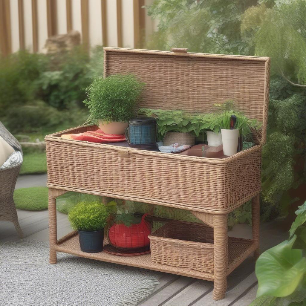 Benefits of Using a Bammer Wicker Storage Table in a Garden Setting