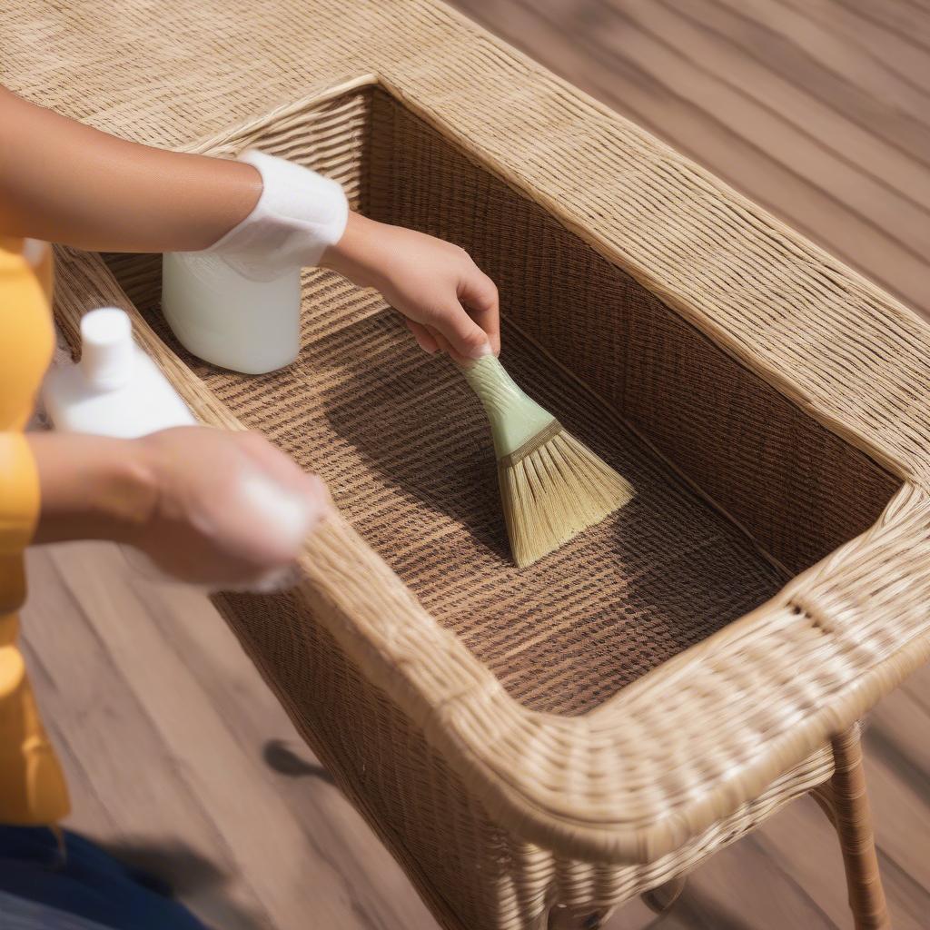 Maintaining a Bammer Wicker Storage Table