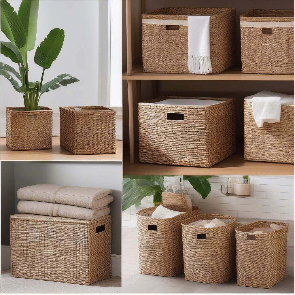 Banana Leaf Wicker Bins in Different Rooms