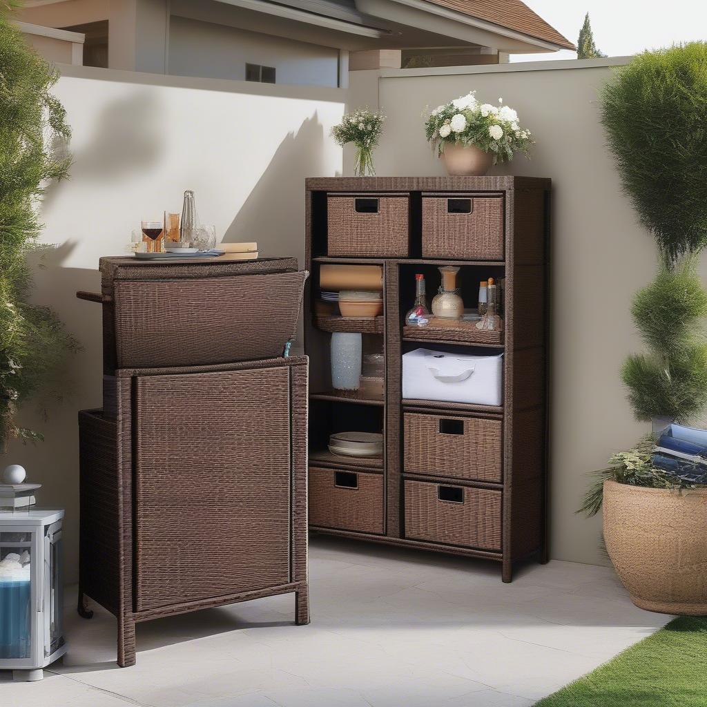 Barrington Outdoor Wicker Storage Bar Size and Placement Considerations