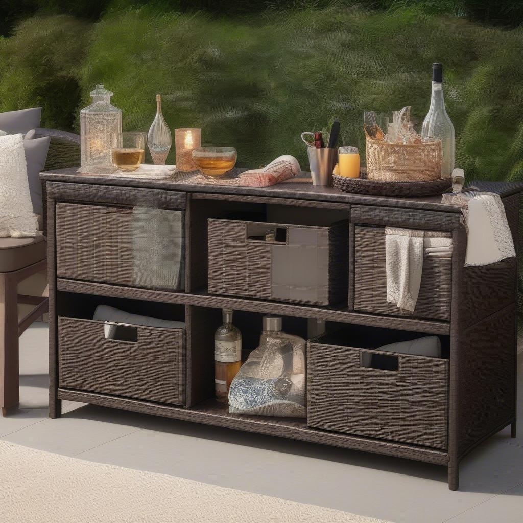 Styling Ideas for Your Barrington Outdoor Wicker Storage Bar