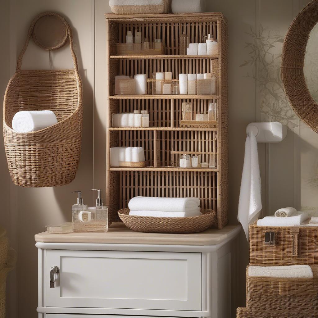 Bathroom Accessories Made of Wicker and Rattan