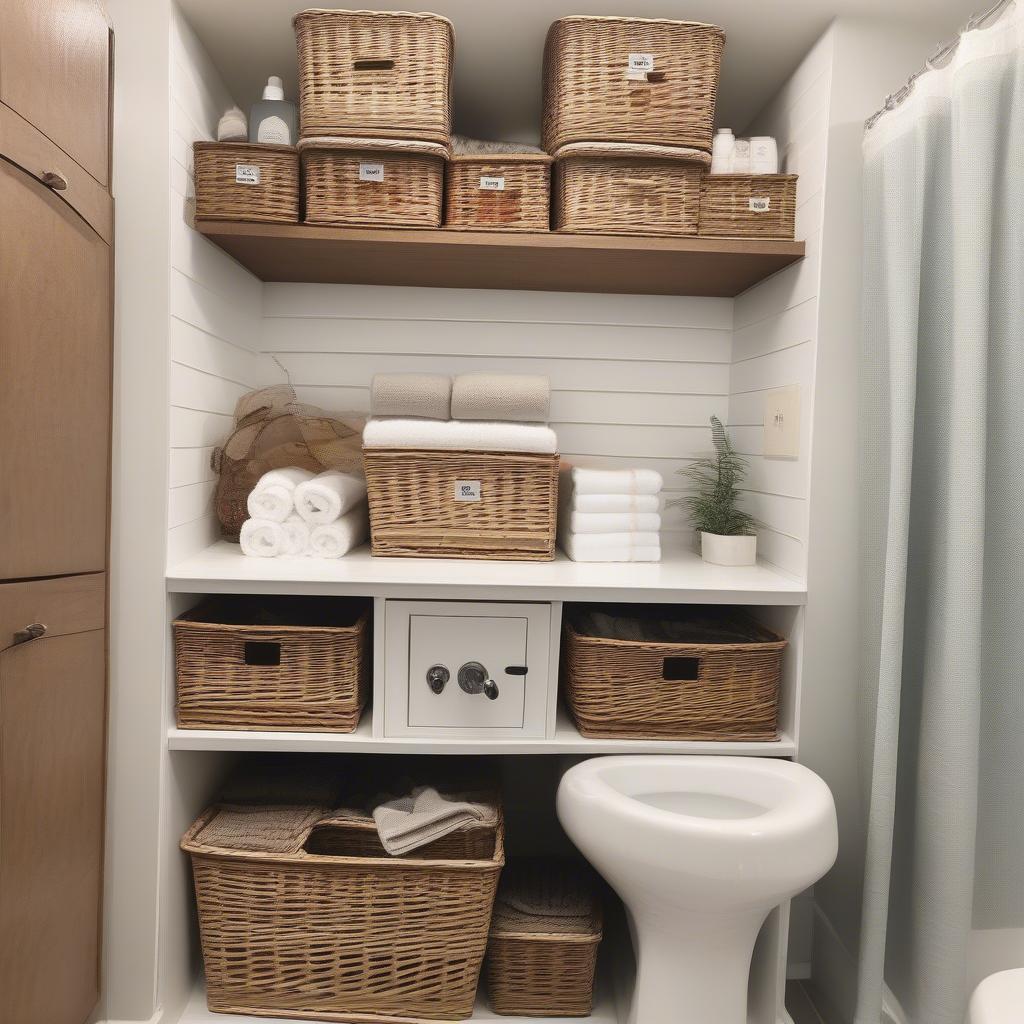 Organizing Your Bathroom with Wicker Baskets