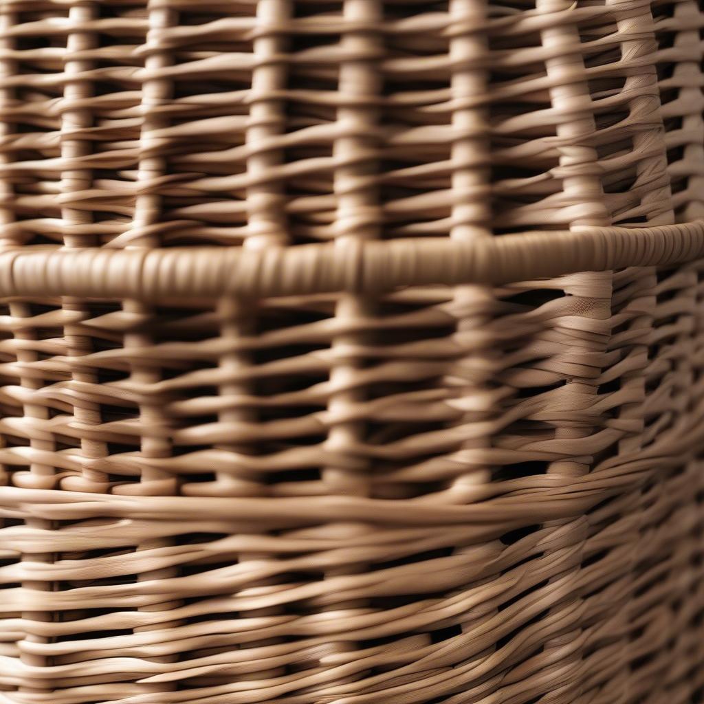 Close-up view of the HO15 wicker basket showcasing its intricate weave and durable construction.