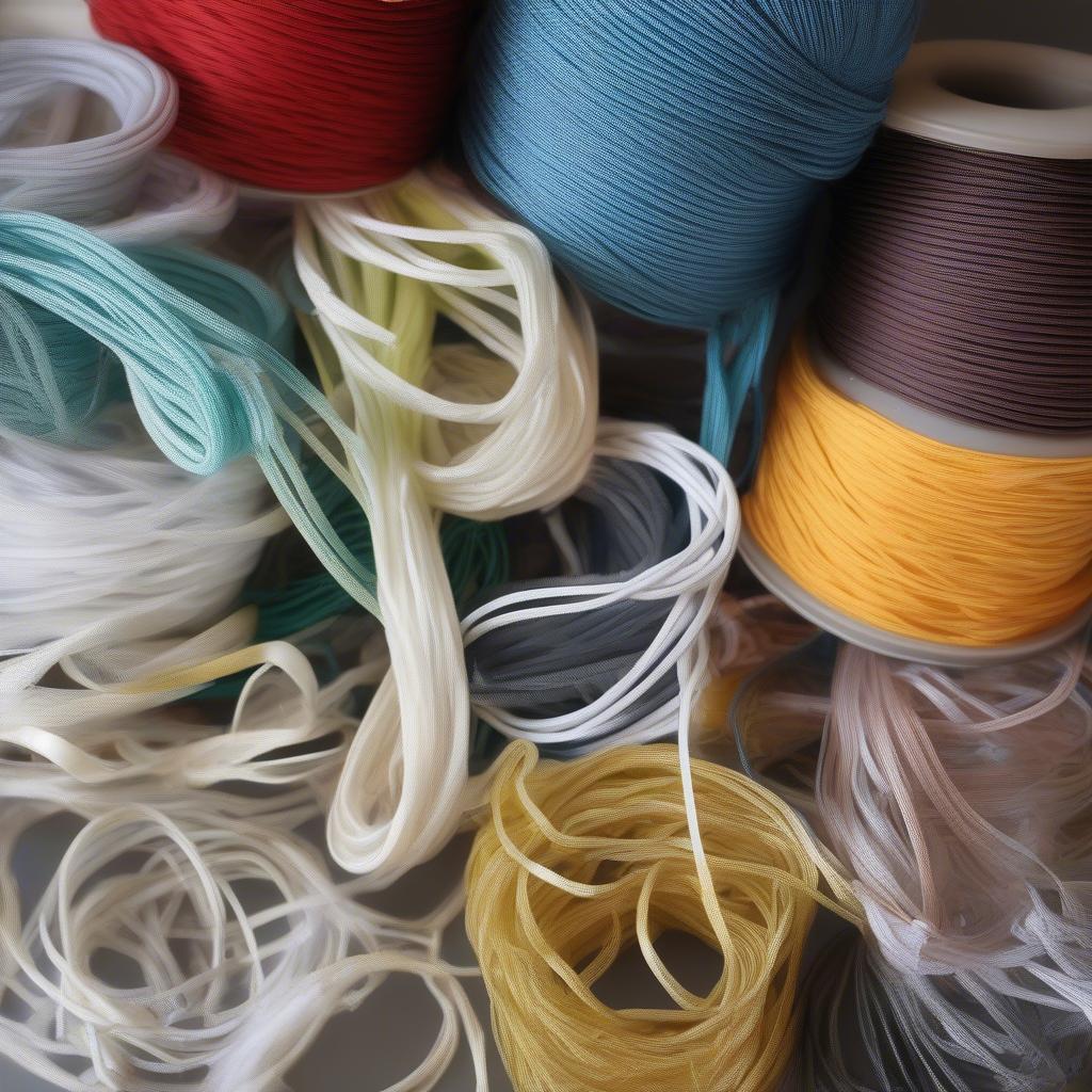 Various types of blind cord, including nylon, polyester, and cotton