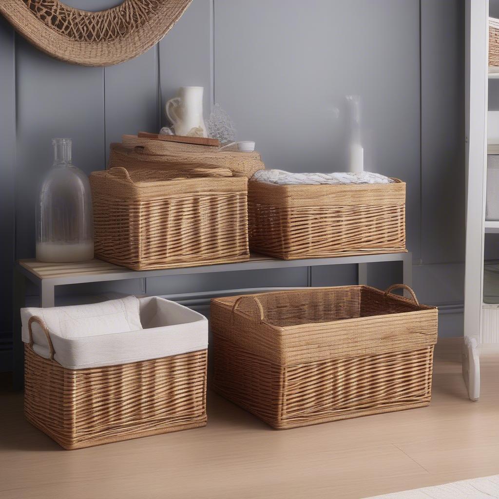 B&M Wicker Baskets in Home Decor