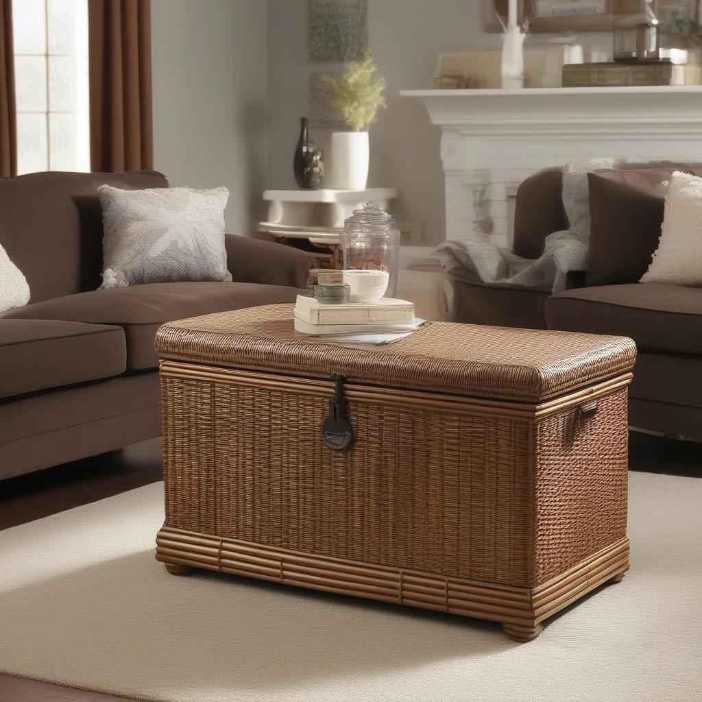 Broyhill Wicker Chest in Living Room Setting