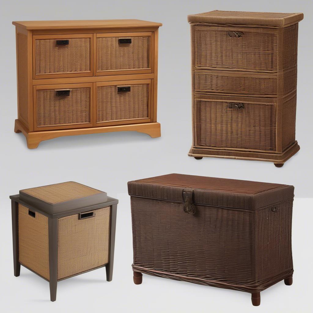 Different Styles of Broyhill Wicker Storage Chests