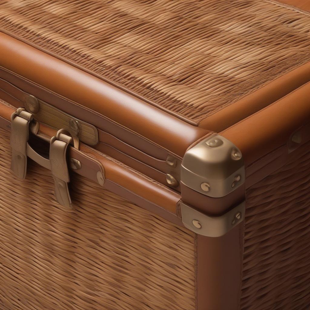 Caden 46 Wicker Trunk Close-up Details