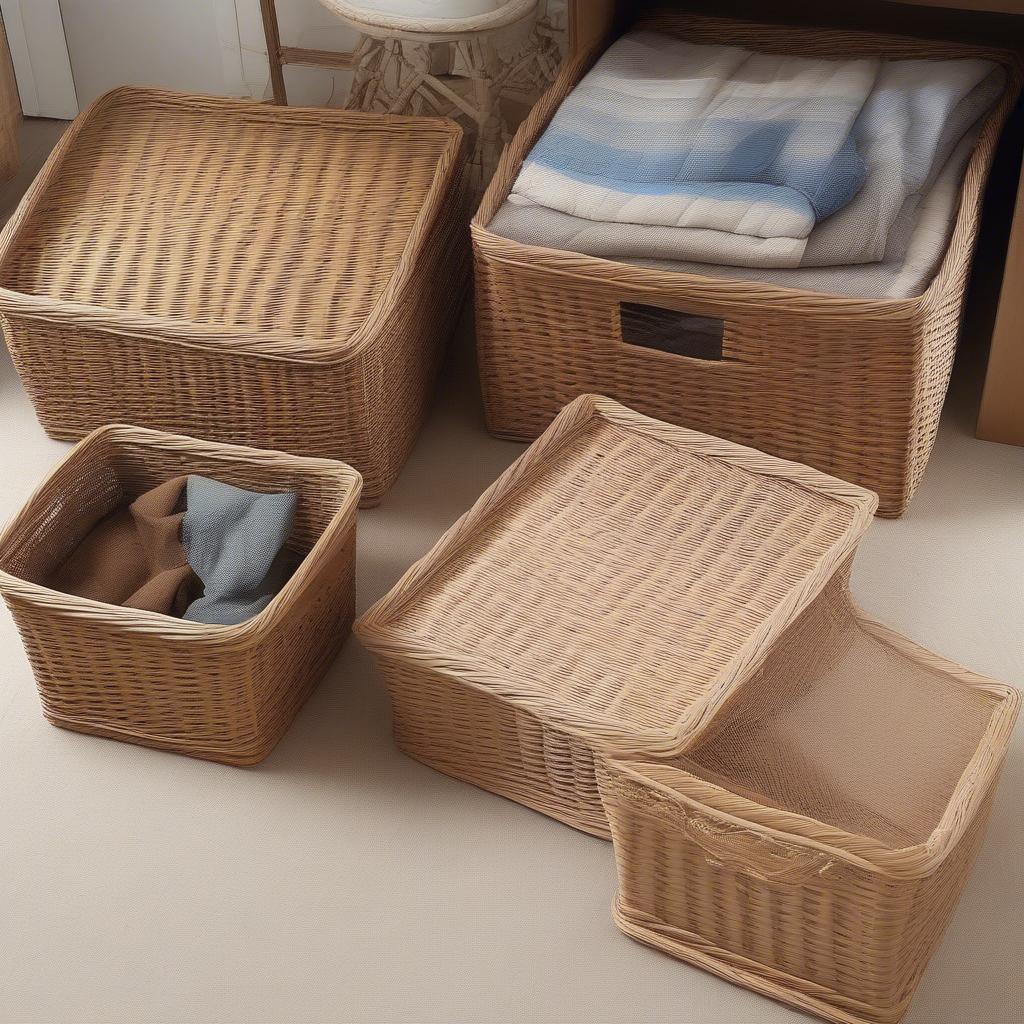 Variety of Cheap Wicker Underbed Storage Baskets