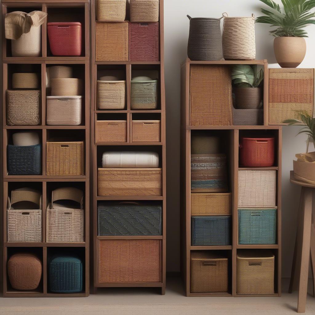 Different styles and designs of 11 inch wicker storage cubes