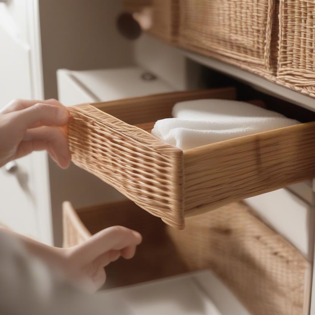 Cleaning a 2 Drawer Wicker Storage Unit