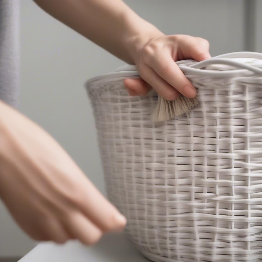 Cleaning a Wicker Basket