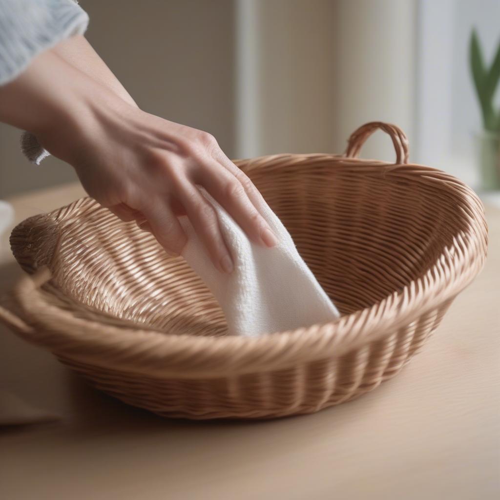 Cleaning a Wicker Basket