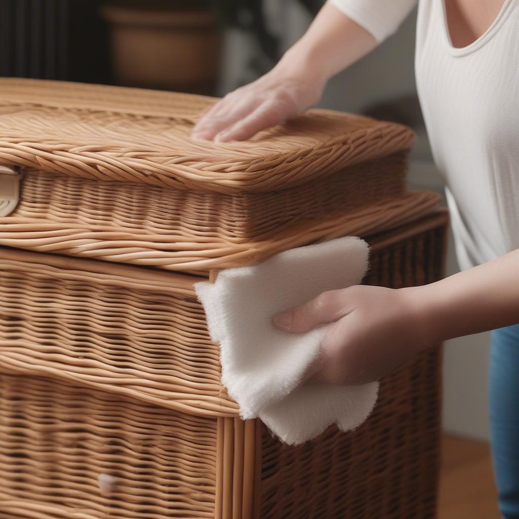 Cleaning a Wicker Storage Chest