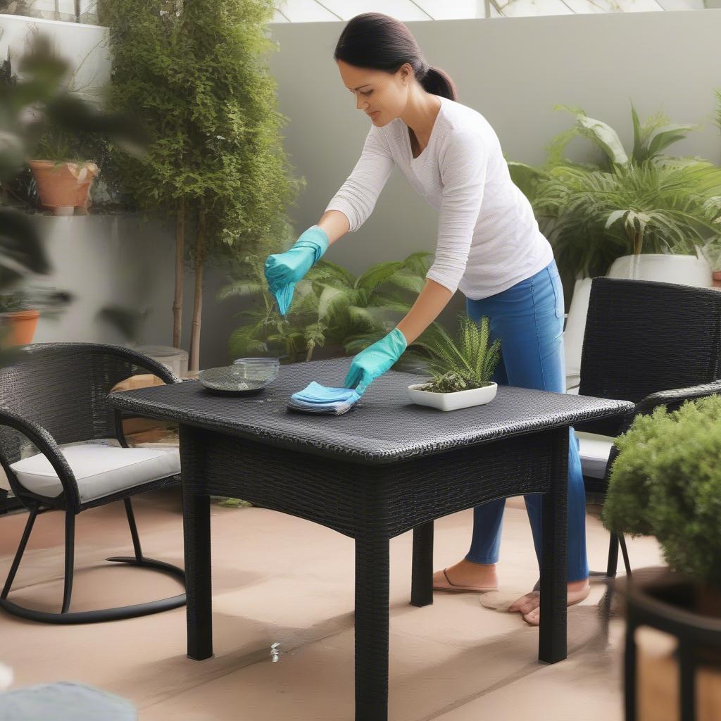 Cleaning Black Wicker Patio Furniture