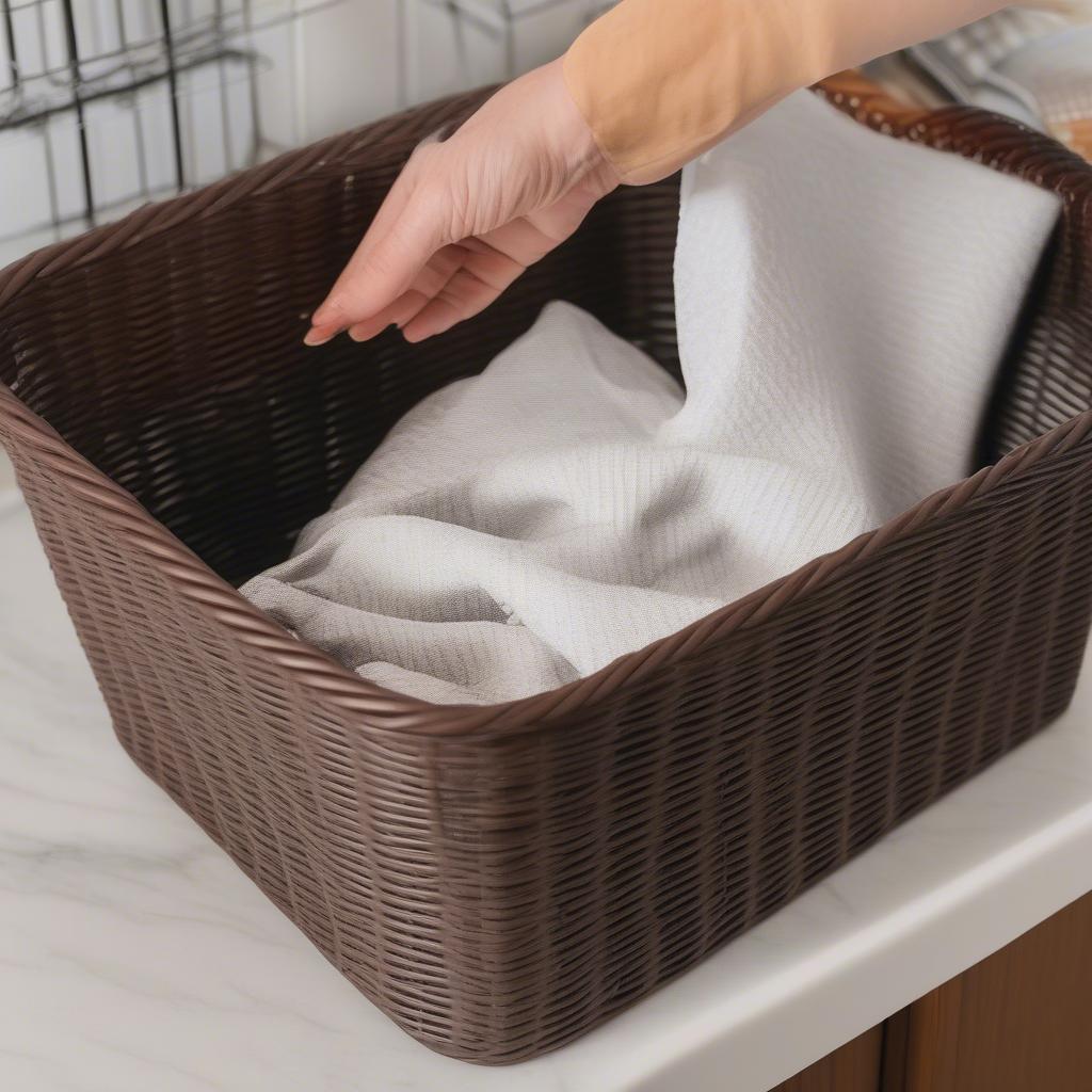 Easy Cleaning of Boscovs Plastic Wicker Baskets