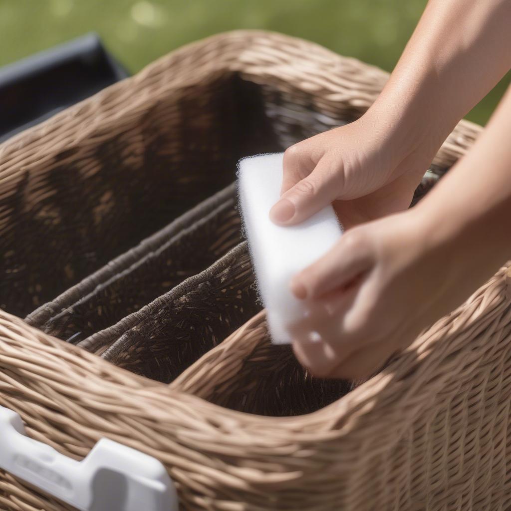 Cleaning a Coleman wicker storage box