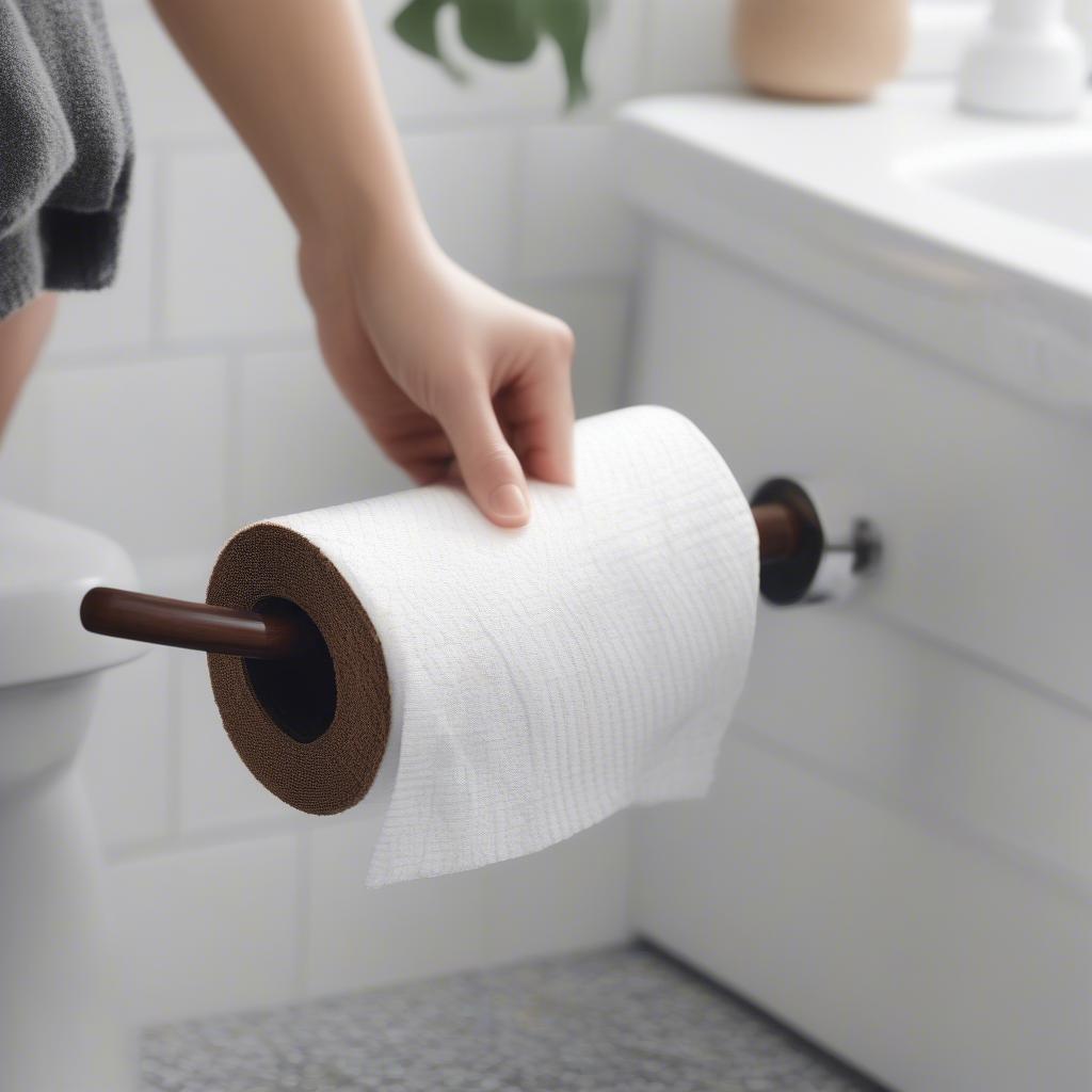 Cleaning a Dark Wicker Toilet Roll Holder