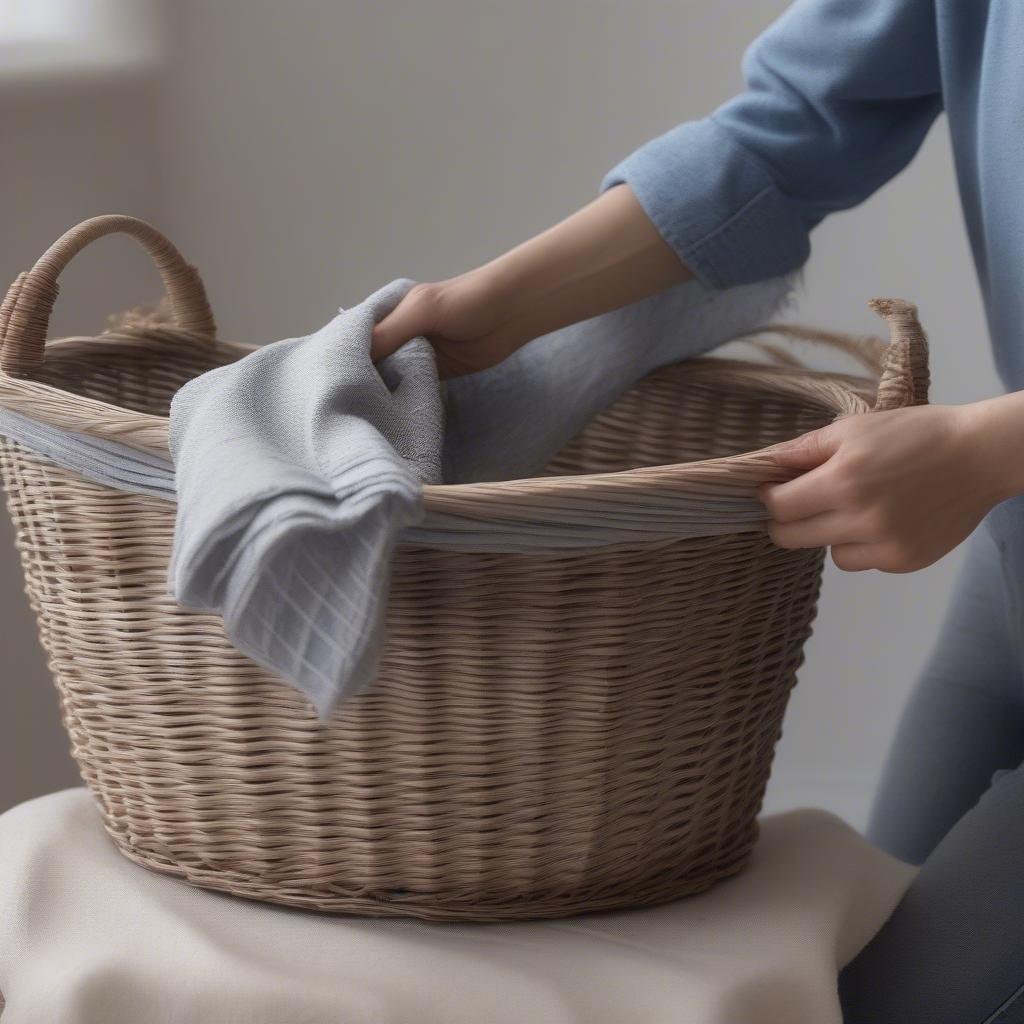 Cleaning Grey Wicker Baskets