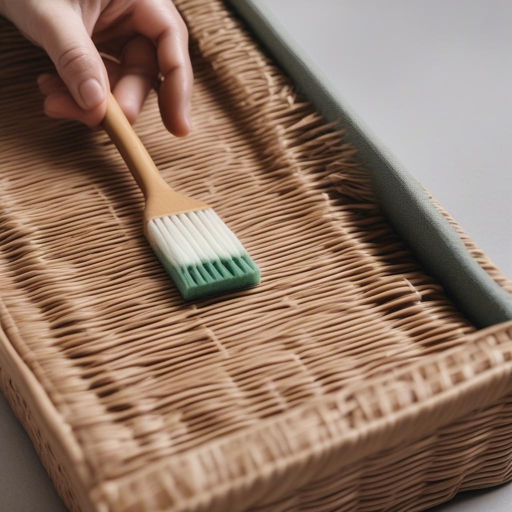 Cleaning a Low Wicker Storage Lid