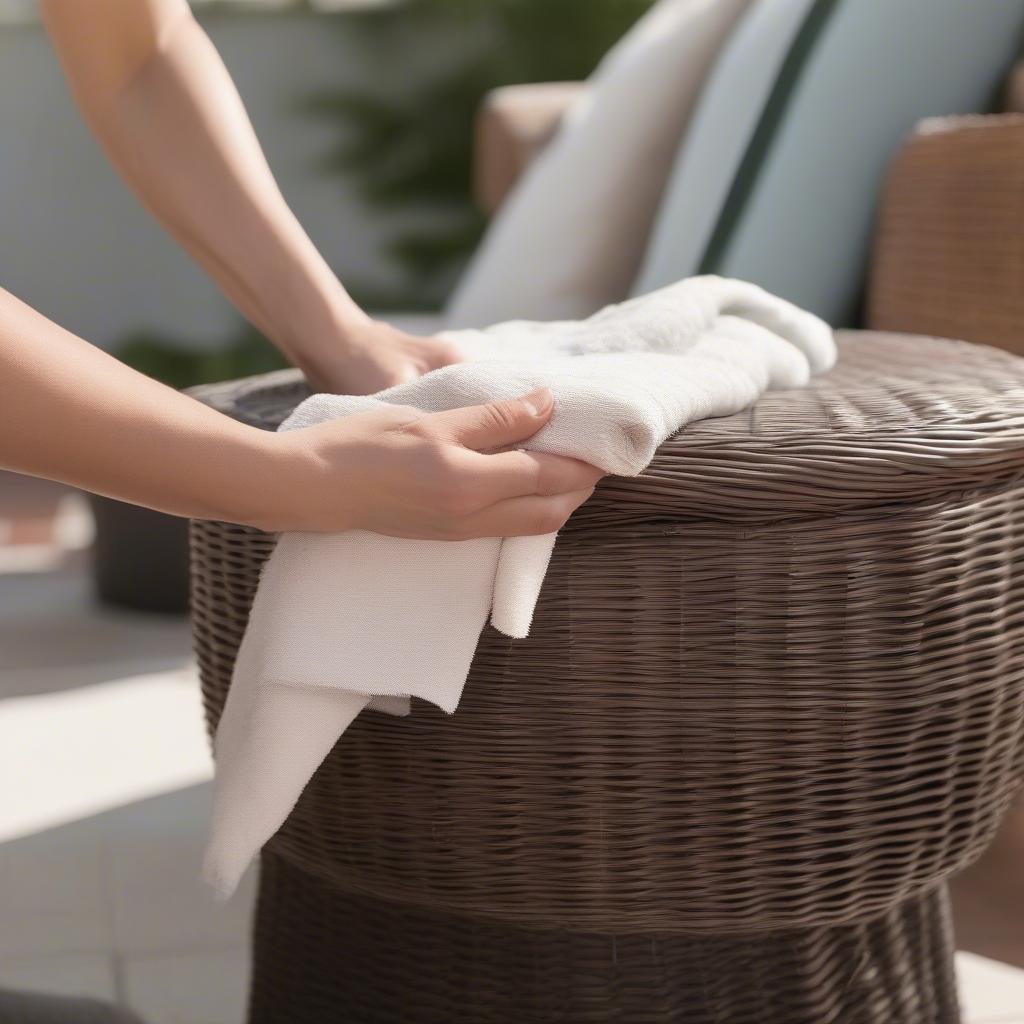 Cleaning an Outdoor Wicker Ottoman