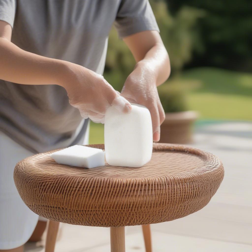 Cleaning Outdoor Wicker Side Table