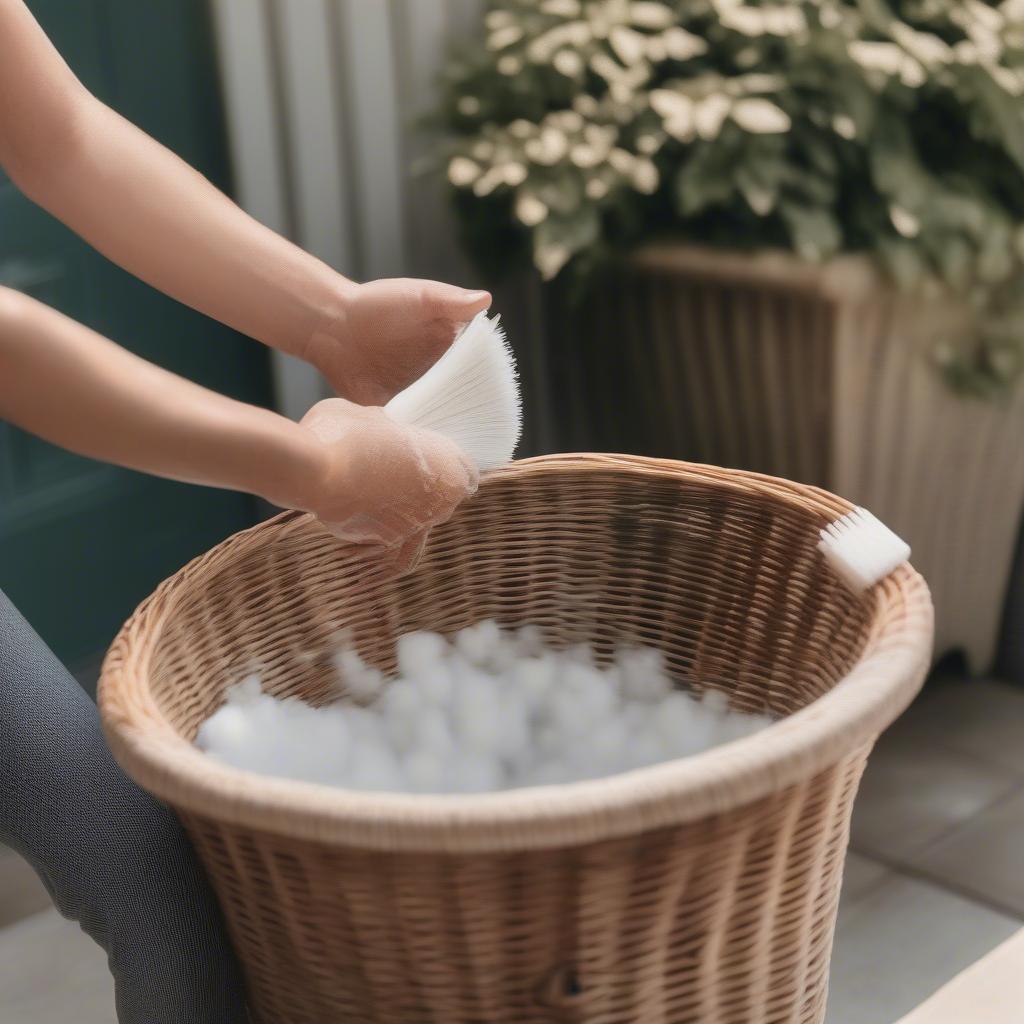 Cleaning Outdoor Wicker Storage Bin