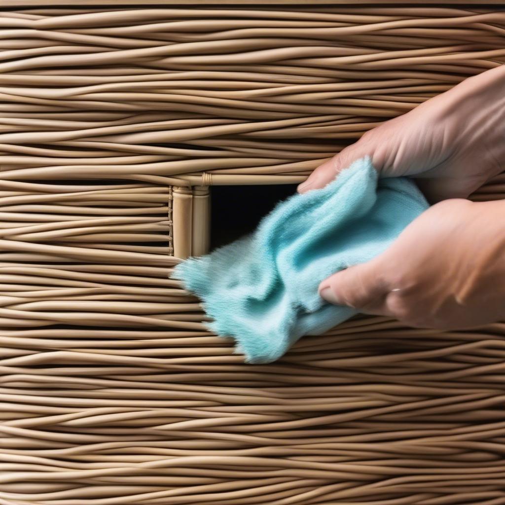 Cleaning an Outdoor Wicker Storage Cabinet