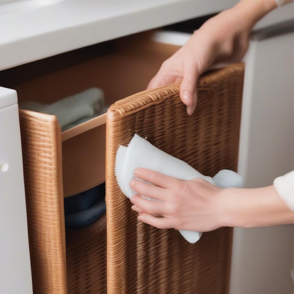 Cleaning a Plastic Wicker Patio Cabinet