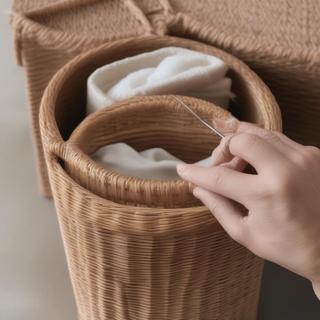 Cleaning a Rattan and Wicker Storage Bin