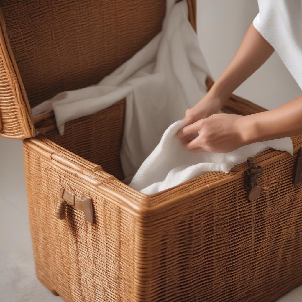 Cleaning a Rattan Wicker Trunk