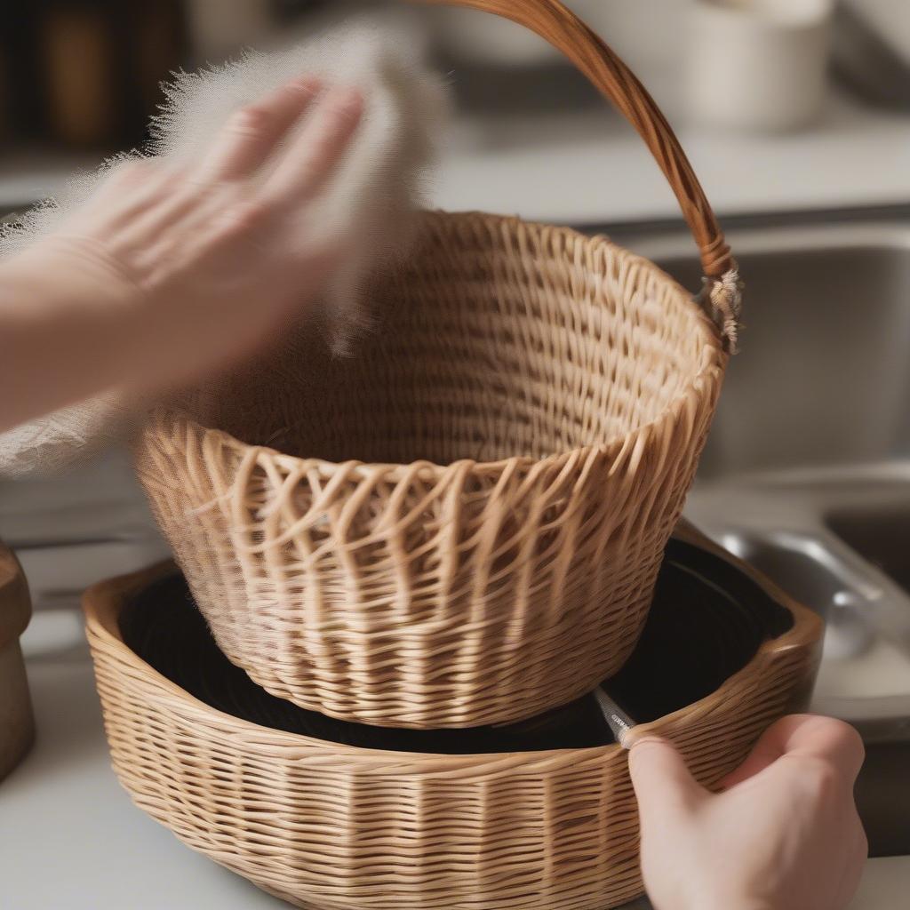 Cleaning and Maintaining a Vintage Wicker Casserole Holder