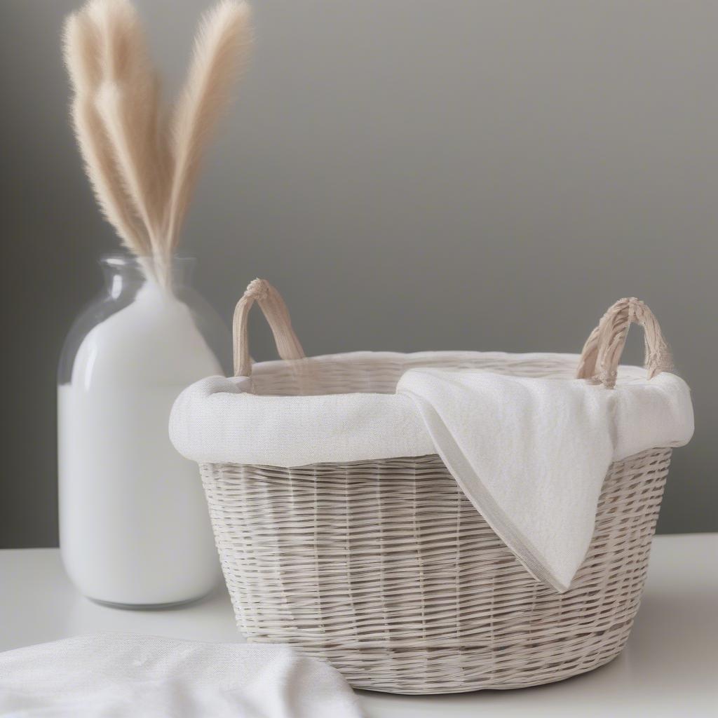 Cleaning a White Wicker Basket