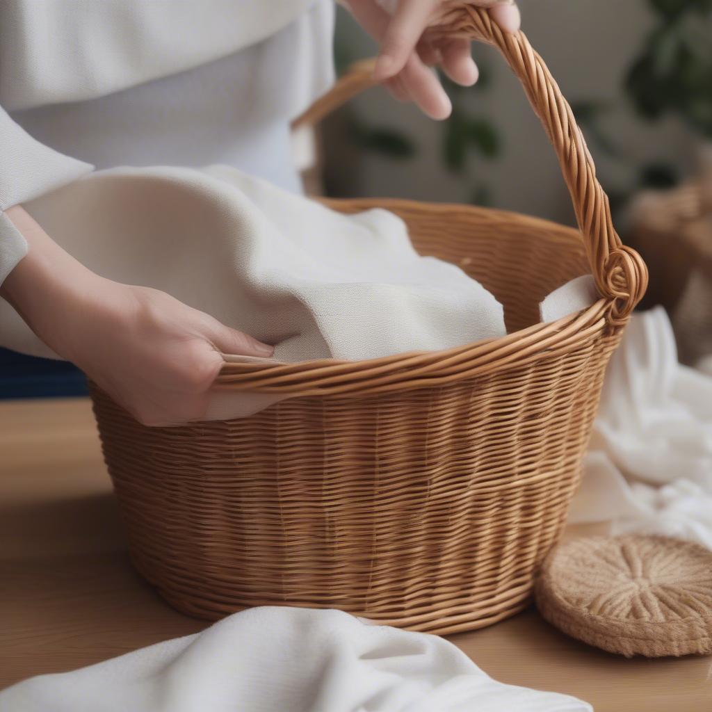 Cleaning a Wicker Basket