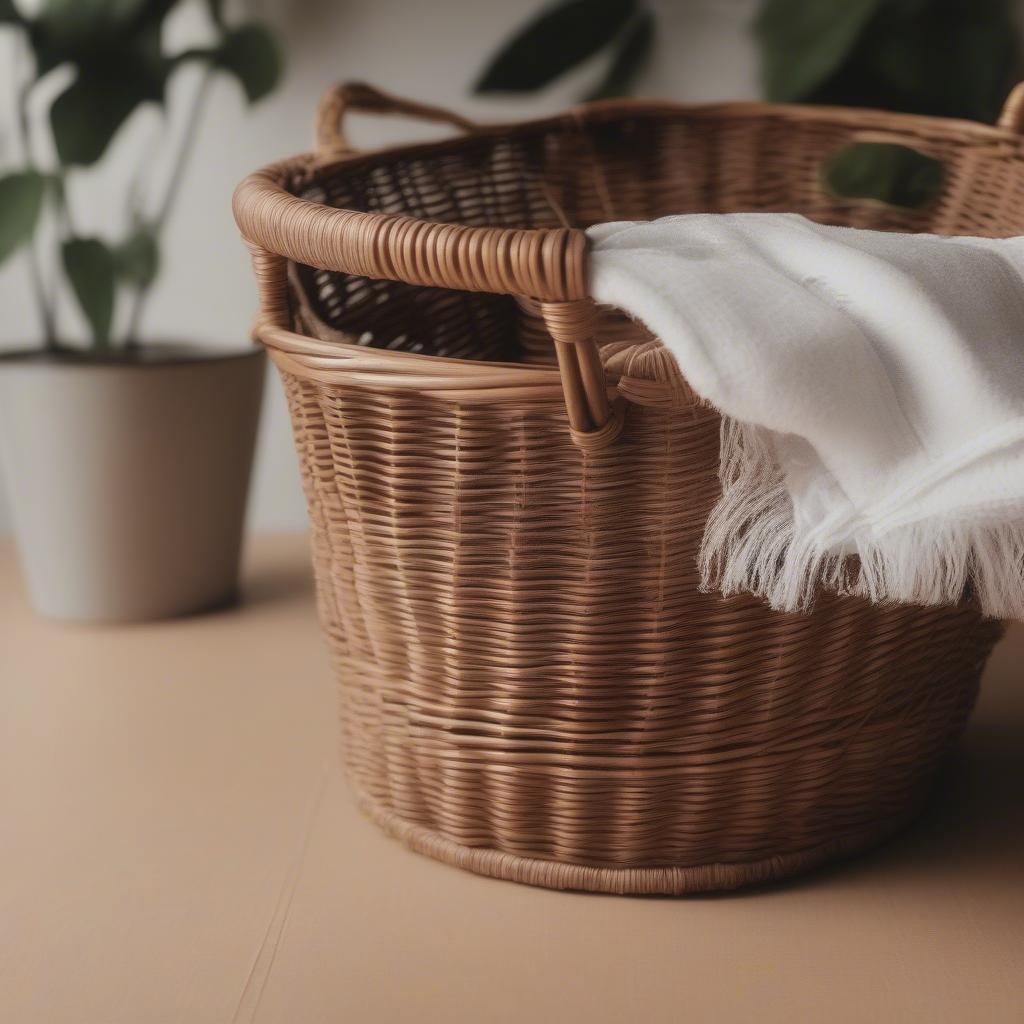 Cleaning a wicker basket