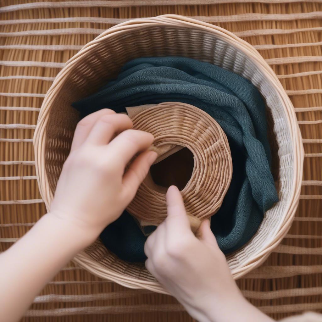 Cleaning a Round Wicker Storage Basket