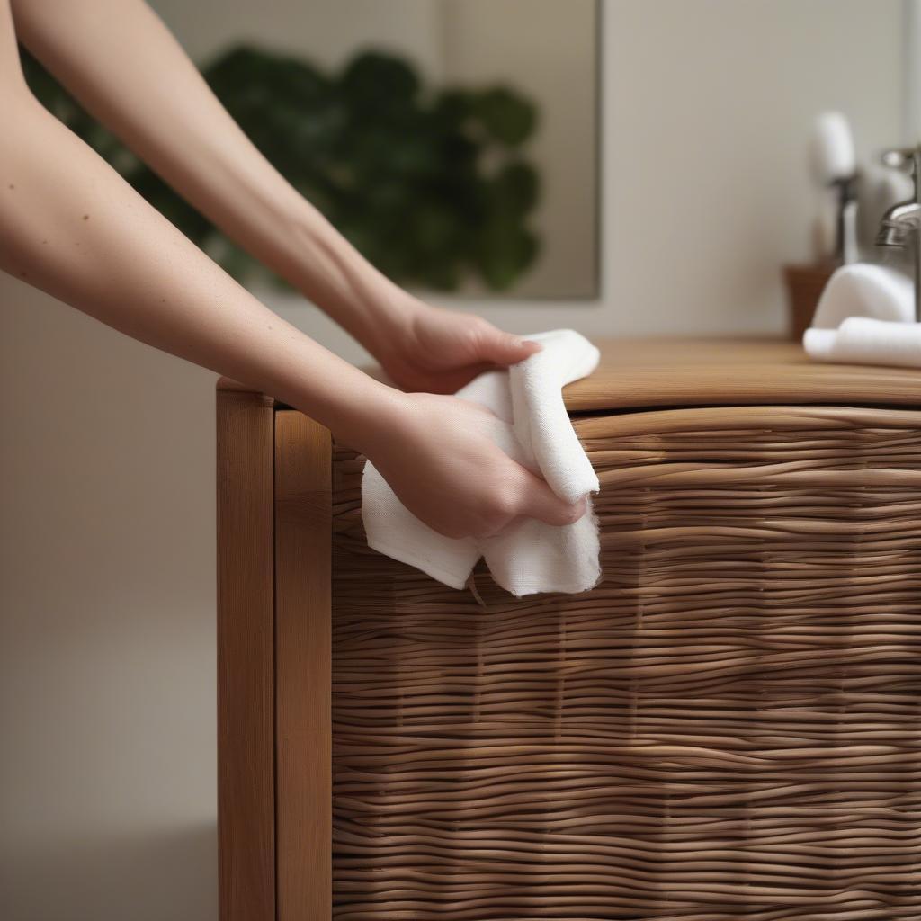 Cleaning Wicker Bathroom Cabinet